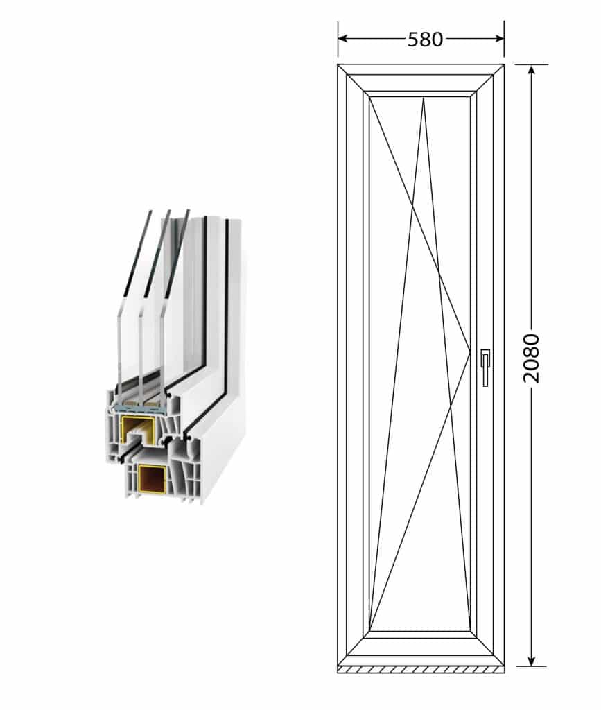 60×210 Bukó-Nyíló Teraszajtó